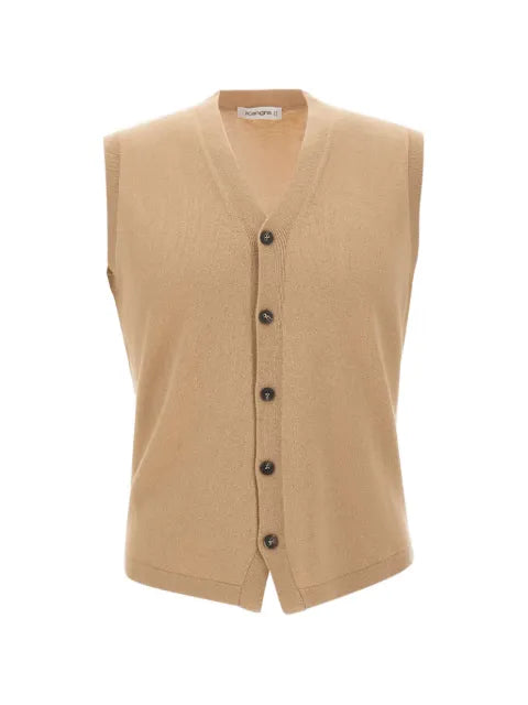 Kangra button-up fine-knit vest