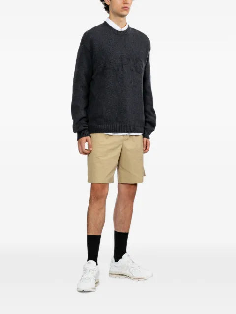 A.P.C. logo-knit crew-neck sweater