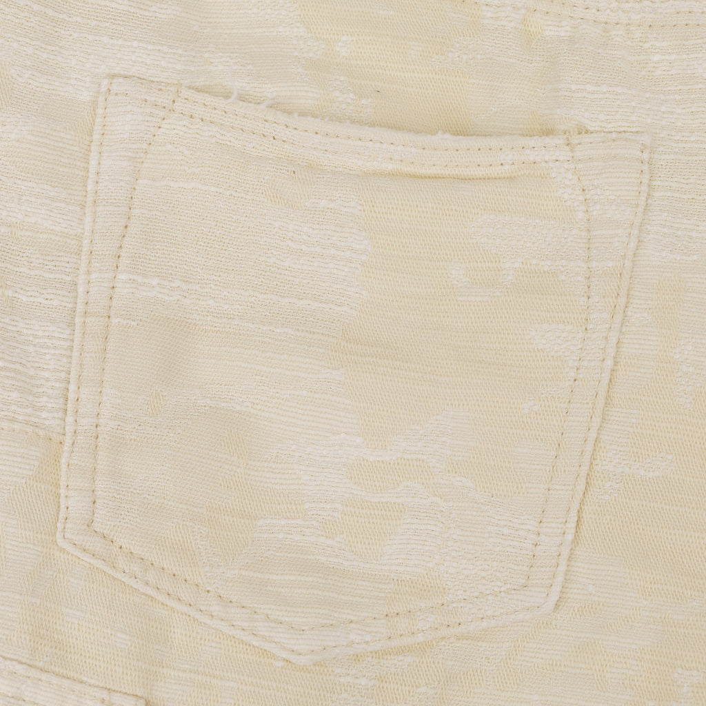Antique White Jacquard Cargo Shorts