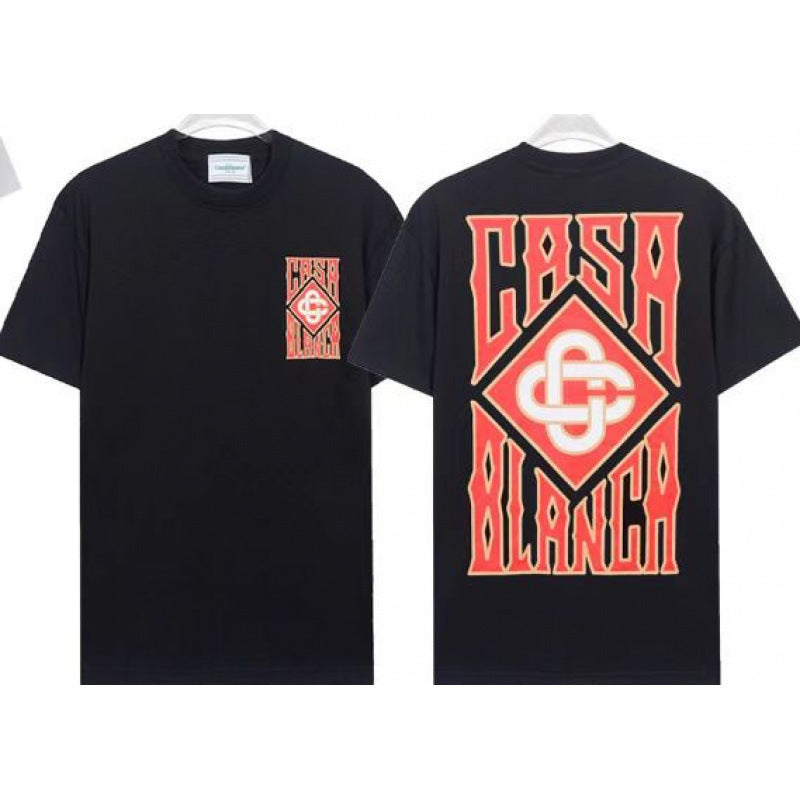 Casablanca Casa Letter Art Print Crew Neck Short Sleeve Tee Unisex