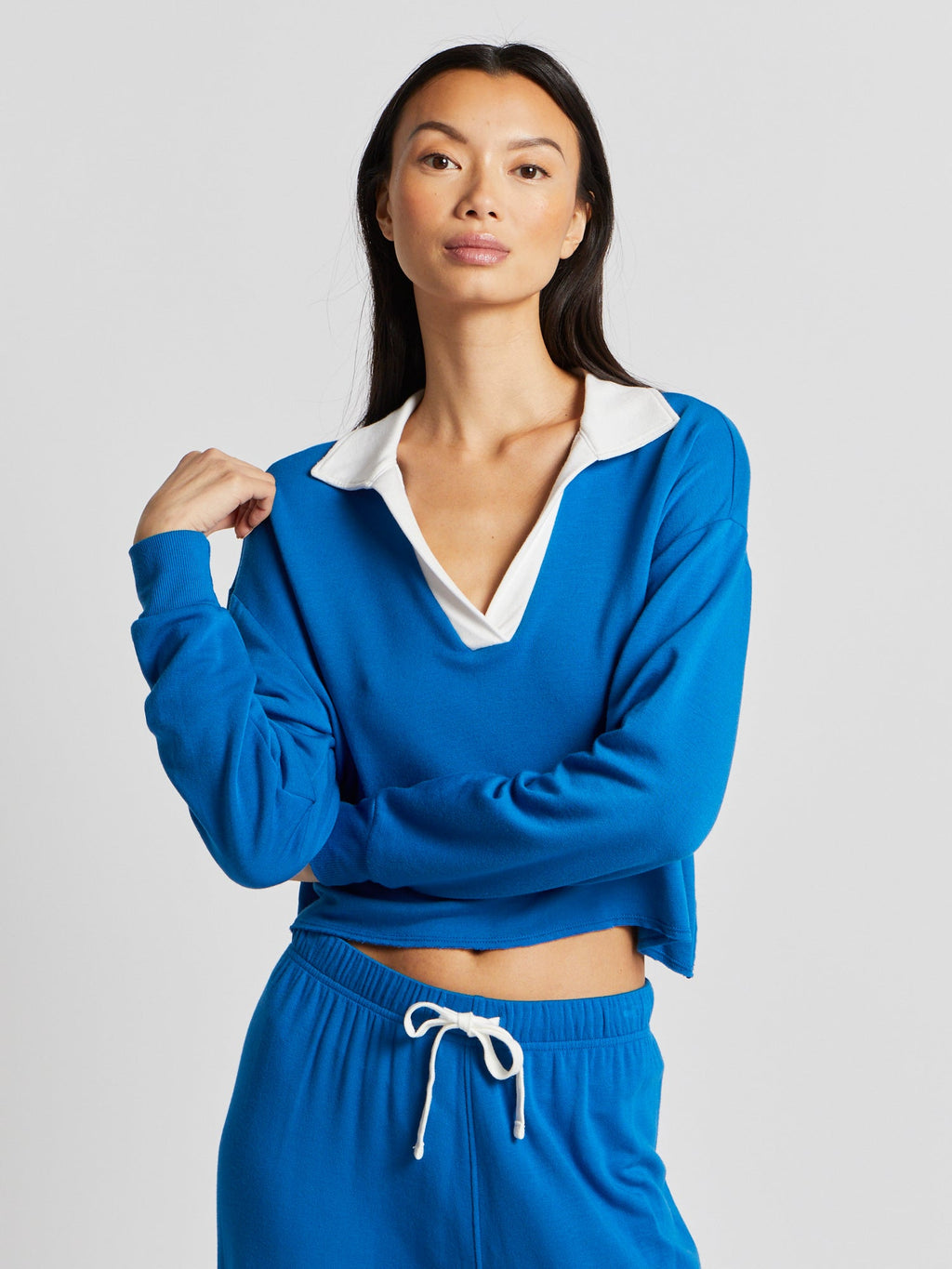 JOAN FLEECE POLO SWEATSHIRT