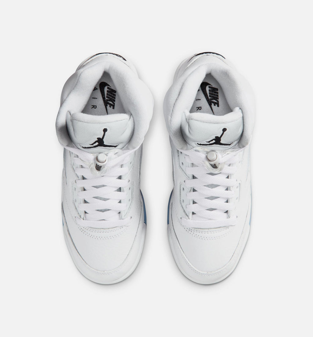 Air Jordan 5 Retro OG 'White Metallic' Grade School - White/Black/Metallic Silver