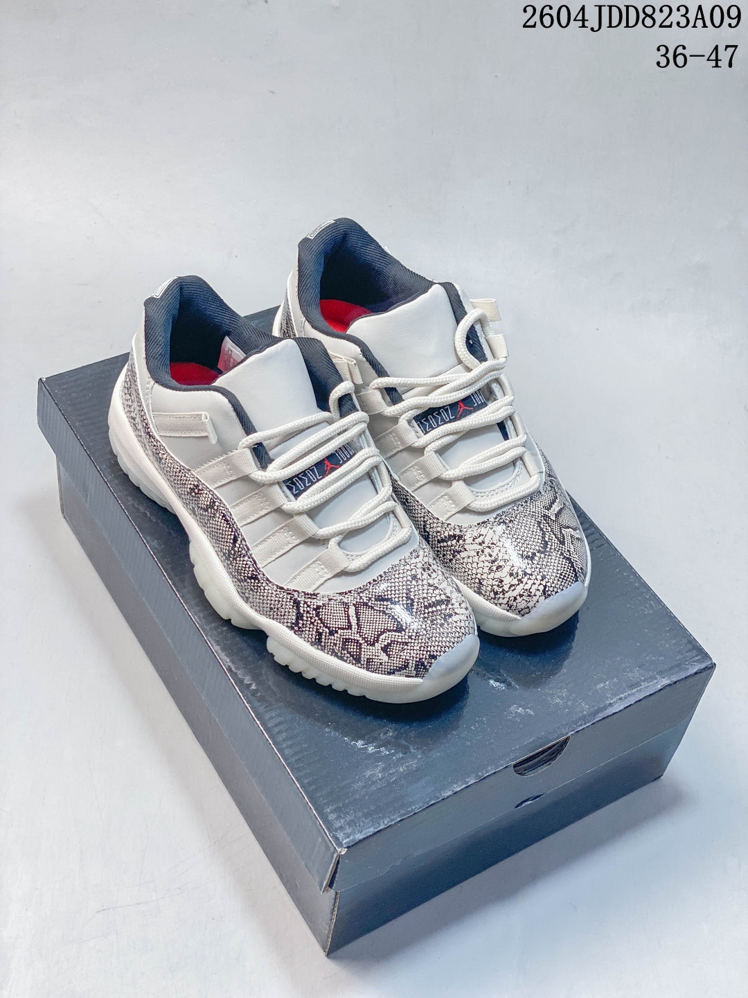 Air Jordan 11 Retro White Snakeskin Unisex Sneakers Style 04