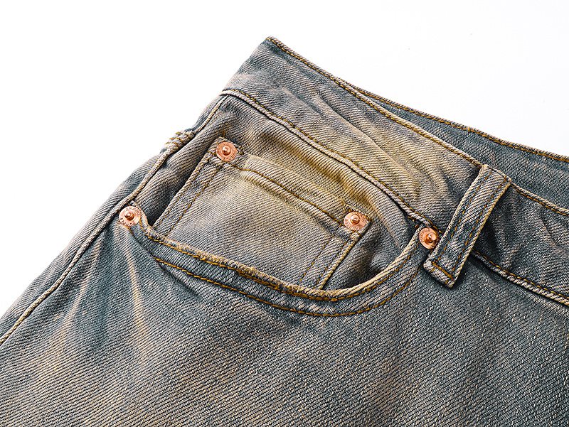 Purple Brand Light Blue Distressed Slim Tapered Jeans