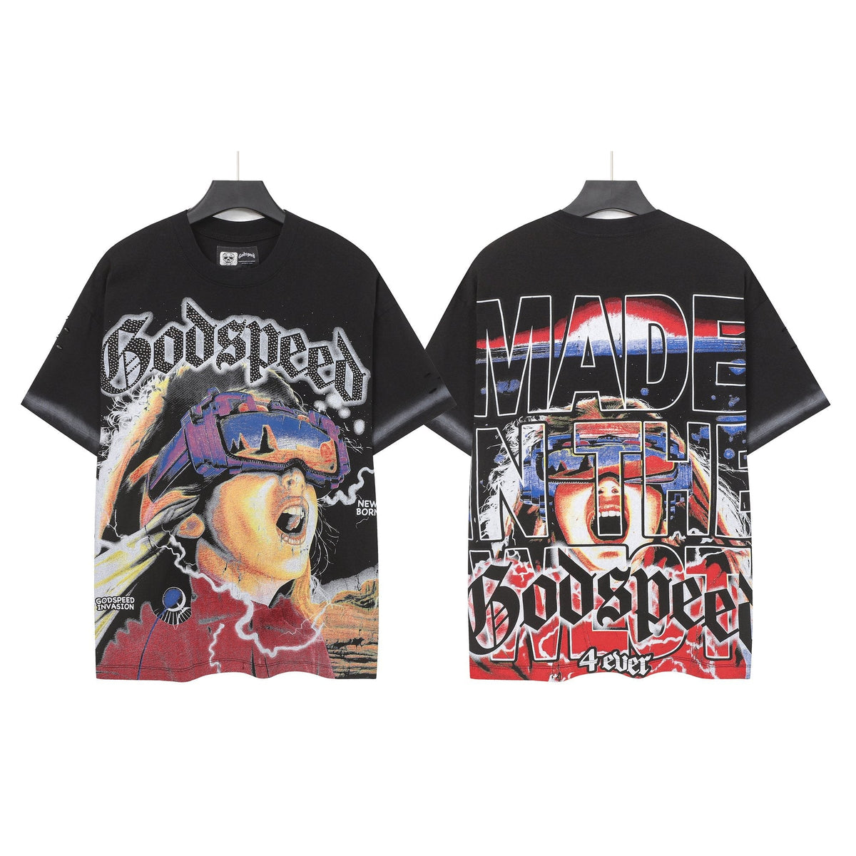 Godspeed New Born Rhinestone Graphic T-Shirt