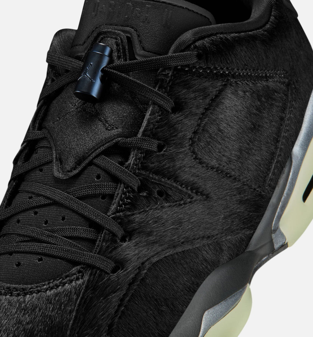 Air Jordan 6 Retro Low Blackout Women's Sneakers - Black / Black