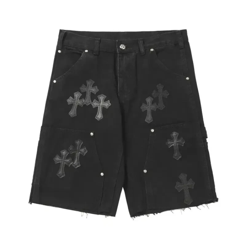 Chrome Hearts Studded Denim Shorts