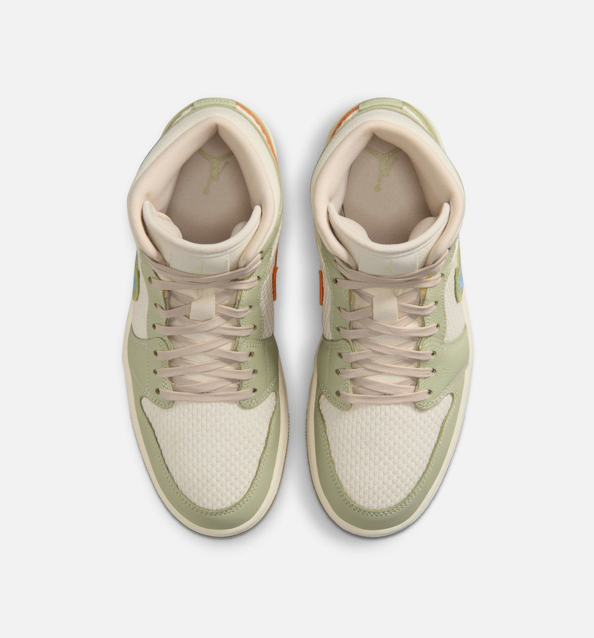Air Jordan 1 Mid SE Women's Lifestyle Shoes - Olive Aura/Pearl White/Lawn