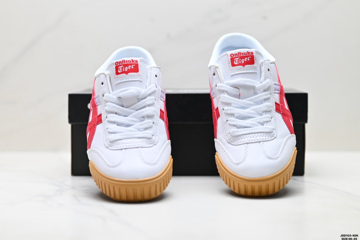 Onitsuka Tiger Retro Low Top White Red Gum Unisex Shoes Style 01