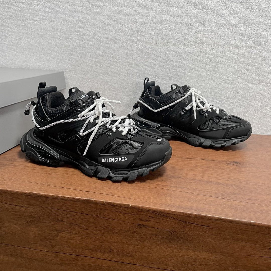 Balenciaga Black White Lace Trail Sneakers