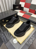 BOSS Men's Black Low-Top Sneakers - Lace-Up Closure
