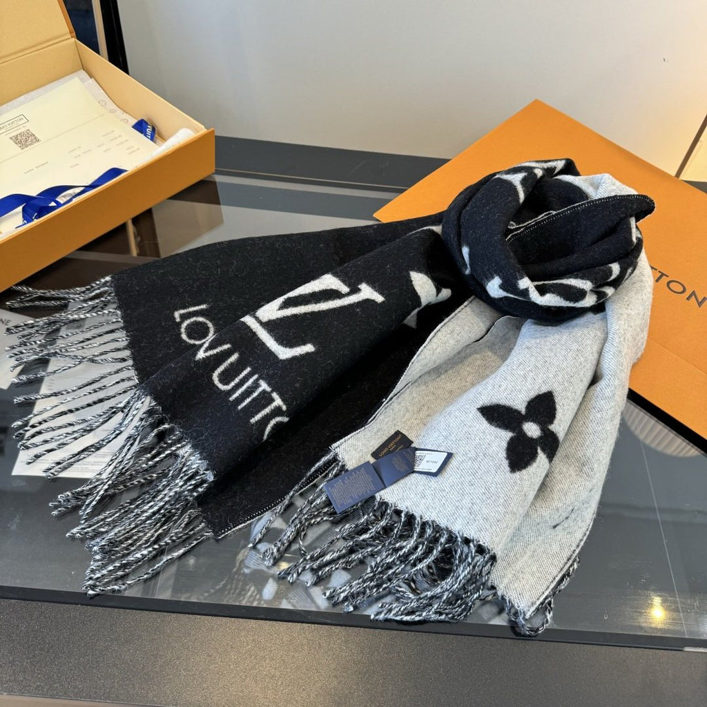 Louis Vuitton Two-Tone Fringed Scarf