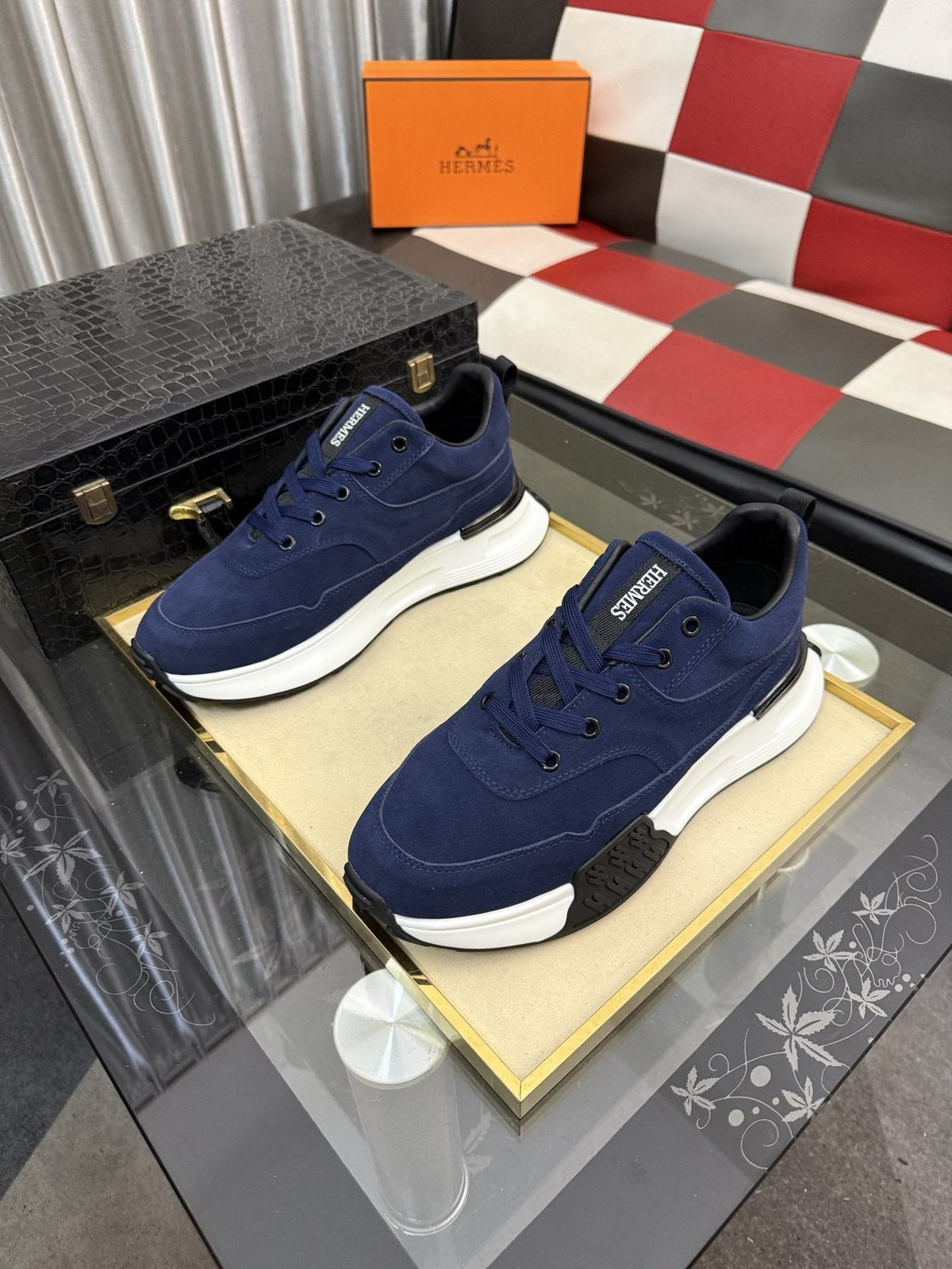 Hermès Layered Low-Top Sneakers