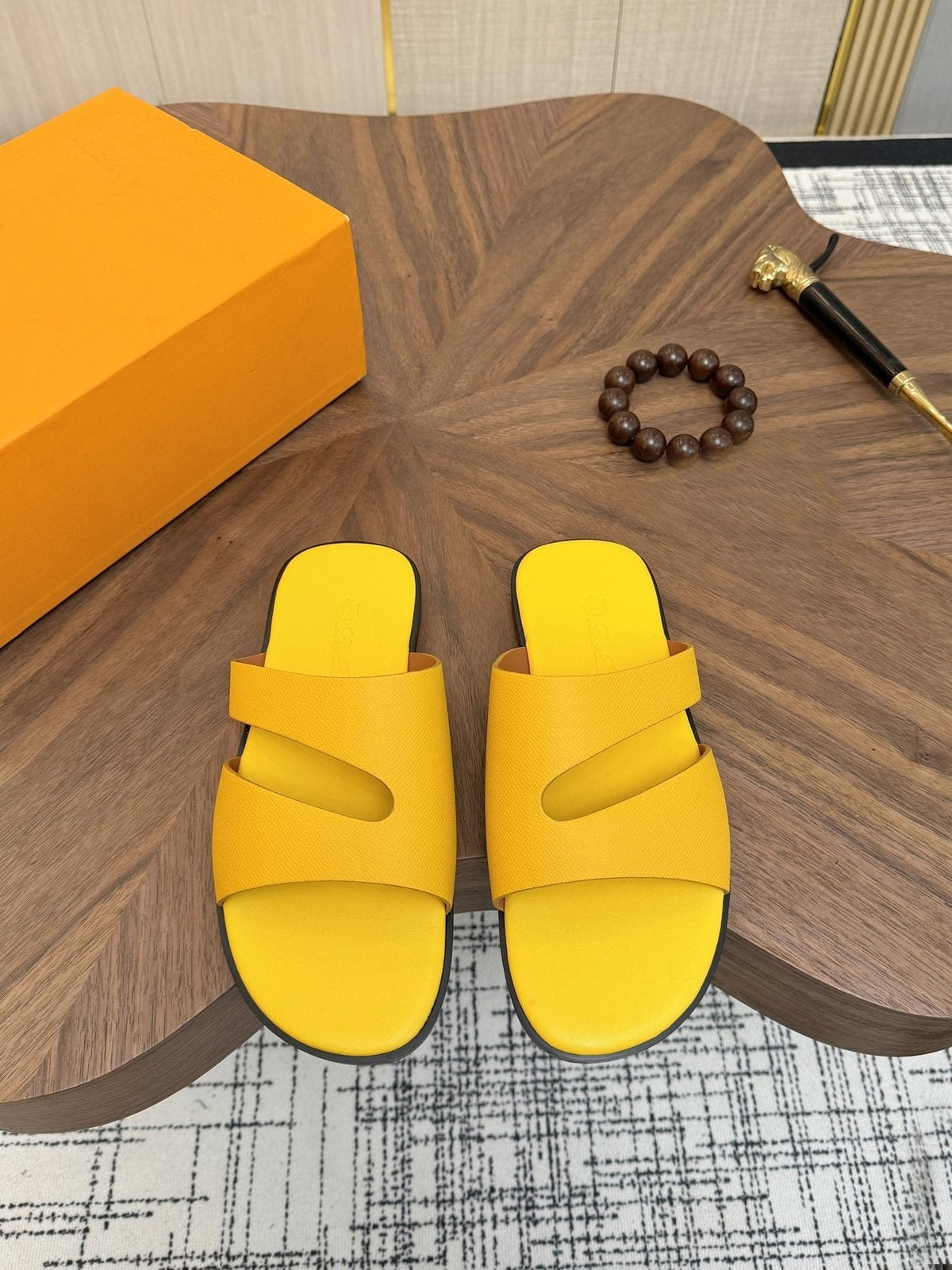 Loro Piana Two-Strap Slide Sandals