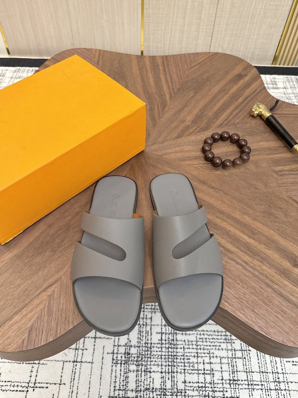 Loro Piana Two-Strap Slide Sandals
