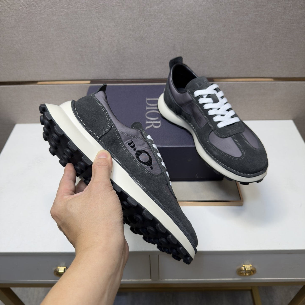 Dior Men's Paneled Low-Top Sneakers