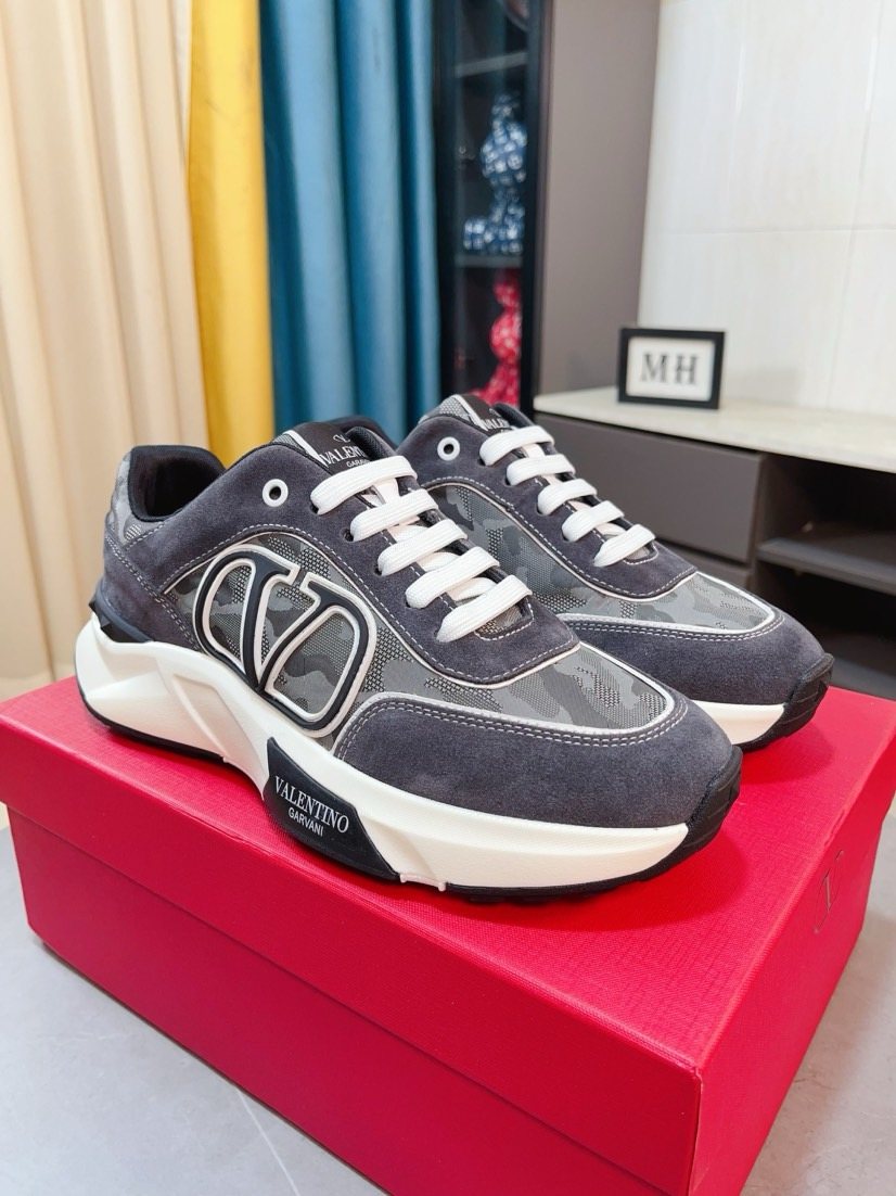 Valentino Paneled Low-Top Sneakers