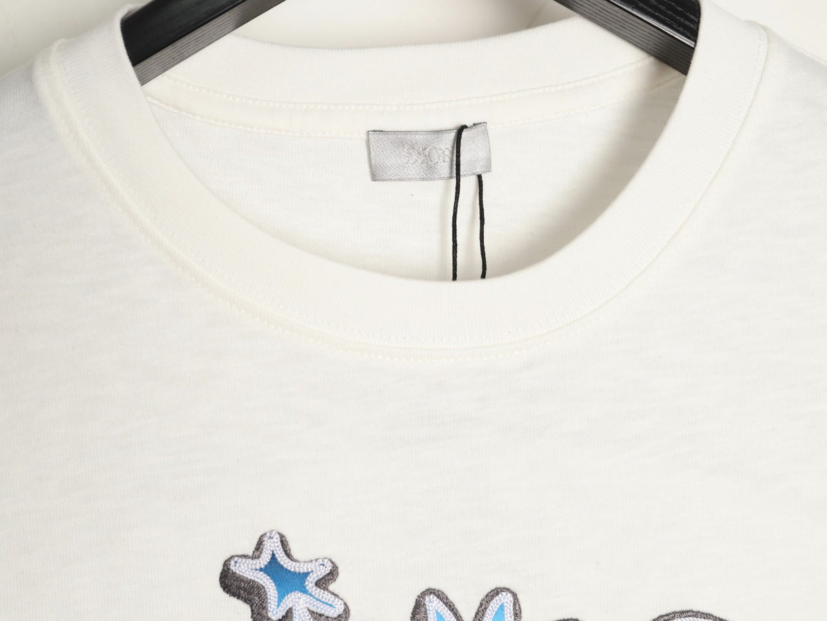 Dior 47 Gradient-Style Lettering Short-Sleeve T-Shirt - Cream